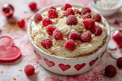 la saint-valentin se fête avec une délicieuse charlotte framboises et chocolat blanc